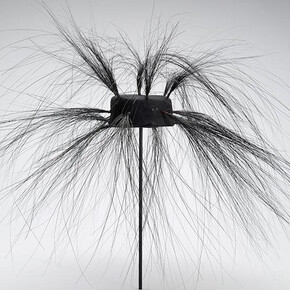 Halston, Hat, 1961, buckram, capenet, and burnt ostrich quills, the Museum of Fine Arts, Houston, the Rienzi Collection, gift of Mr. and Mrs. Harris Masterson III.