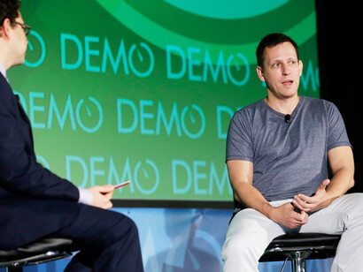 At DEMO Fall 2014, held at the San Jose Convention Center in San Jose, California, entrepreneur and venture capitalist Peter Thiel delivers a keynote titled “How to Build the Future” on Wednesday, November 19, 2014