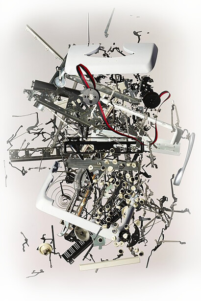 Déconstruction dans l'art. La Machine à écrire © Todd Mc Lellan