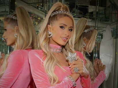 Paris Hilton in her barbie transformation