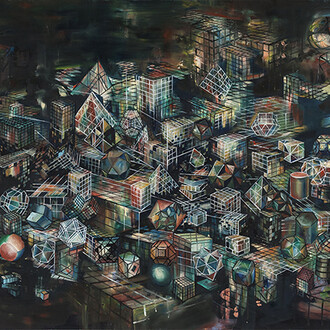 Ye Nan, We Will Meet at a Place without Darkness, 2014, Oil on canvas, 68 3/4 x 102 1/4 in.