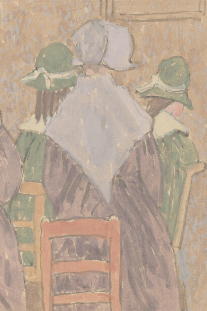 Gwen John, Nuns and schoolgirls standing in church (detail). Courtesy of National Museum Cardiff