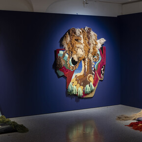 Christoph Hefti. The missing cat et autres histoires textiles, vue d'exposition. Avec l'aimable autorisation du Museum für Gestaltung