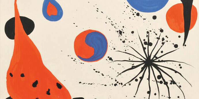 Alexander Calder, Flies in the Spider Web, 1974, lithograph.  Collection of Phoenix Art Museum, Gift of Mr. & Mrs. Orme Lewis. © 2017 Calder Foundation, New York / Artists Rights Society (ARS), New Yor