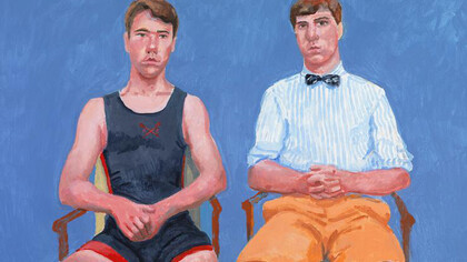 David Hockney, 
Augustus and Perry Barringer, 16-17 & 21 June (2014), 
Acrylic on canvas, 
91.4 x 121.9 cm © David Hockney,
Photo Credit: Richard Schmidt