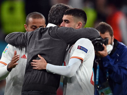 Luis Enrique Martínez con la selección española durante la Eurocopa 2020