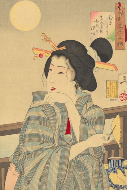 Tsukioka Yoshitoshi, Looking tasty: the appearance of a prostitute during the Kaei era (1848- 1854) [Muma-so: Kaeo nenkan joro no fuzoku], 1888