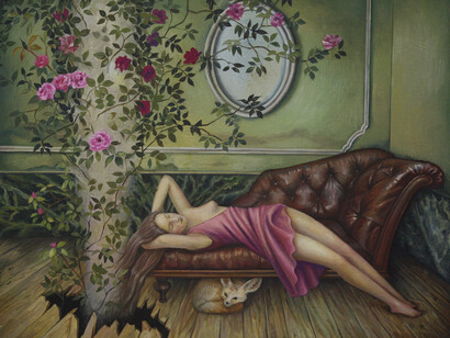 Ilaria Del Monte, La chioma d'Islanda, 2017, olio su tela, 30x35 cm. Courtesy of Antonio Colombo Arte Contemporanea