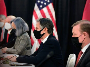 The U.S. and China delegations meet in Anchorage