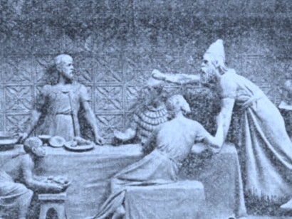 «Saúl lanza una danza contra David» (detalle),  George Tinworth