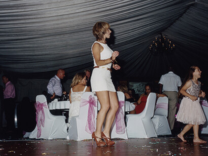 Woman dancing, Tara & Vito’s Wedding, Bedford, UK, 2013, © Lucy Levene, image courtesy of Flowers Gallery, London and New York 