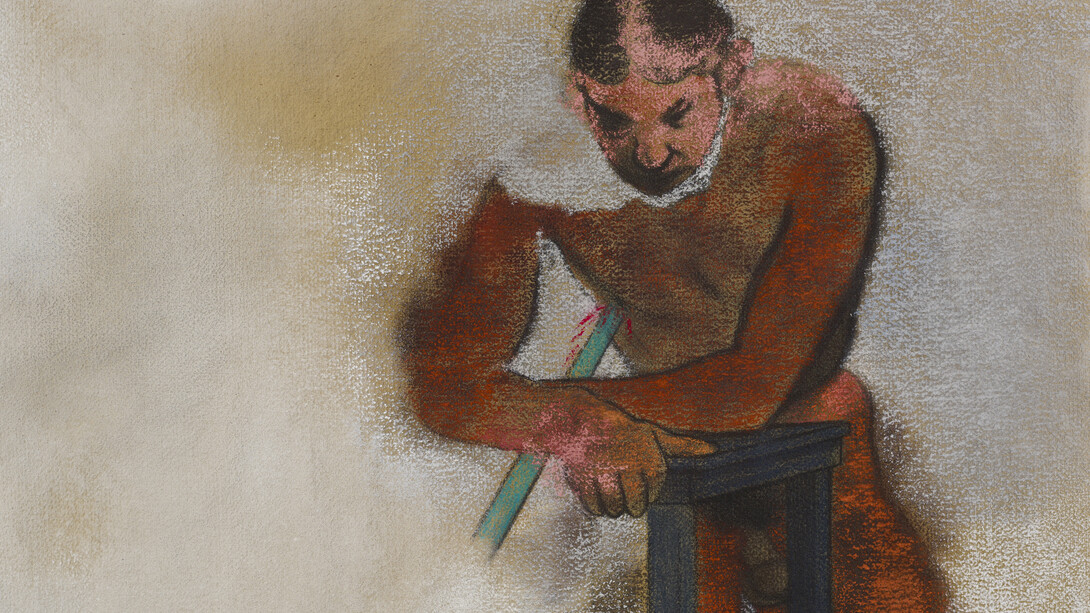 R.B. Kitaj, Dying Life Model 1978, pastel on paper, 55.9 x 76.8 cm