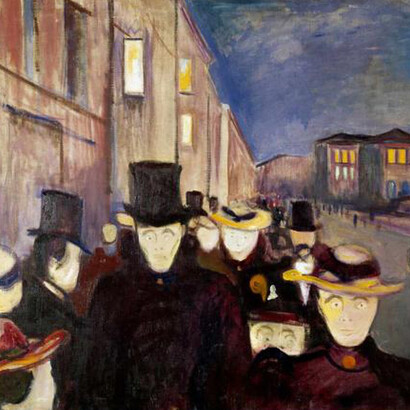 Evening on Karl Johan Street by Edvard Munch