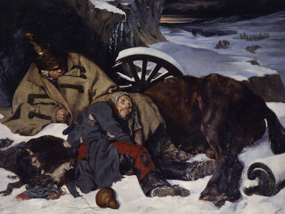Joseph Ferdinand Boissard de Boisdenier, Scene from the retreat from Moscow, 1835, oil on canvas, Rouen, Musée des Beaux-Arts, © Musées de la Ville de Rouen