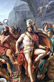 «Leónidas en las Termópilas», Jacques-Louis David: de la victoria de los griegos sobre los persas en las Guerras Médicas (narradas por Heródoto) surgiría toda una conceptualización acerca del valor de la libertad, el individuo y la democracia, finalmente plasmada en la célebre Oración Fúnebre de Pericles, cuando los atenienses recibieron a primeros caídos en la conflagración que finalmente desgarraría Grecia: la Guerra del Peloponeso