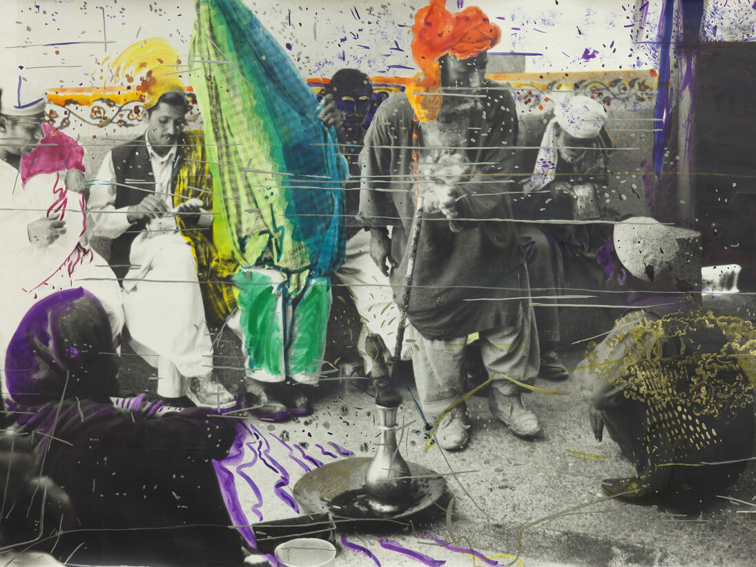 Sigmar Polke, German, 1941–2010, Untitled (Quetta, Pakistan), 1974/1978, Gelatin silver print with applied color
22 3/8 × 33 13/16″ (56.9 × 85.9 cm), Glenstone, Photo: Alex Jamison © 2014 Estate of Sigmar Polke/ Artists Rights Society (ARS), New York / VG Bild-Kunst, Bonn