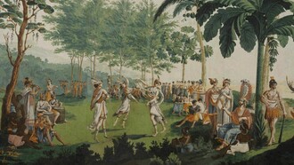 Jean-Gabriel Charvet idealiza de esta manera el estado de naturaleza de los «salvajes del Pacífico»; sobre dicho estado, dirá Rousseau que «ya no existe, que tal vez nunca haya existido, que probablemente no existirá jamás»