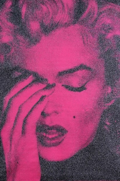 Russell Young, Marilyn Crying - pearl, hollywood pink and black, diamond dusted