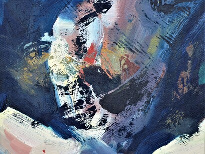 Experimental Flow, oil on canvas, 16x19cm, 2019 by Kristian Zara