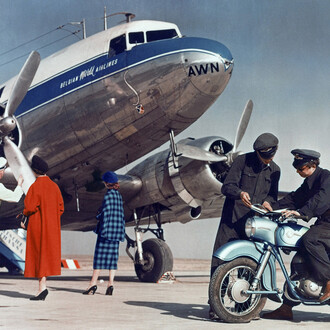 Ludwig Schirmer, MZ Zschopau, Flughafen tempelhof, 1960. Courtesy of Galerie Springer