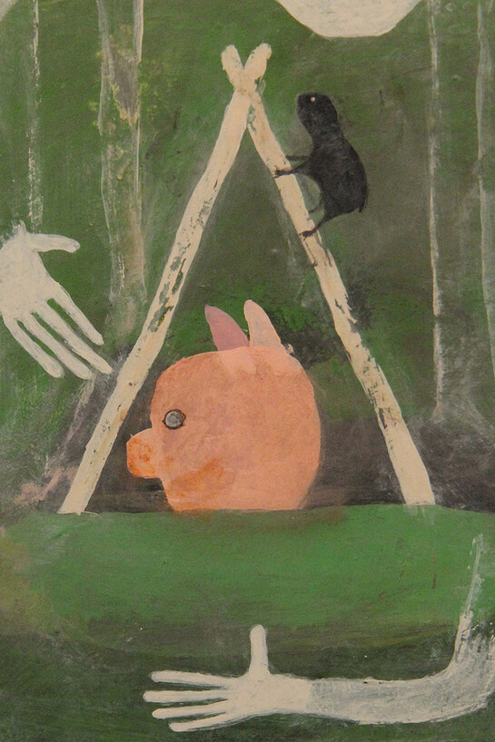 Scott Daniel Ellison, Pale Moon, 2013, Signed, titled, and dated in ink, verso, Acrylic on board, 10 x 8 inches