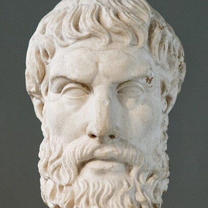 Portrait d'Épicure, fondateur de l'épicurisme. Copie romaine d'un original hellénistique