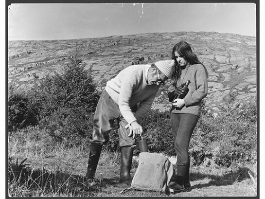 James Lovelock and his daughter Christine collecting air samples in Adrigole, South West Ireland, 1970, credit Irish Examiner