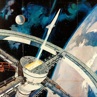 Dettaglio della locandina del film 2001 Odissea nello spazio di Stanley Kubrick