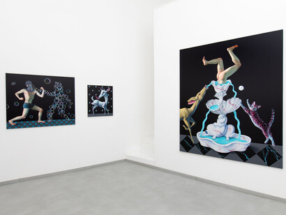 Máté Orr, The boy who fell into the fountain, exhibition view. Courtesy of am projects