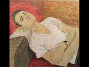 Andrew Mania, Donald, coloured pencil on wood 2017