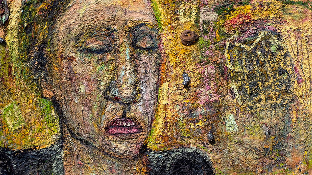 Miriam Beerman, Nothing has Changed (detail), 1999, 69in x 67in, oil on canvas