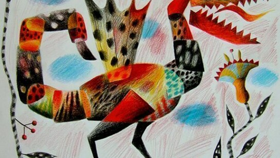 Clive Hicks-Jenkins, Dragon of Many Colours, coloured pencil on paper, 2013, 25 x 27cm