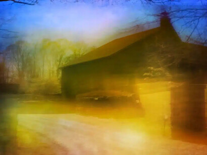 Evan William Plunkett, Big Brown Barn, Metal print, 24 x 36. Courtesy of Agora Gallery