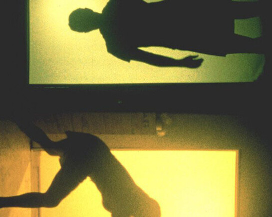 Dara Friedman, Bim Bam,1999, 16mm film installation with two slot-loading projectors and sound Dimensions variable. Collection Institute of Contemporary Art, Miami, Museum Purchase ©Dara Friedman, courtesy the artist and Gavin Brown’s Enterprise, New York