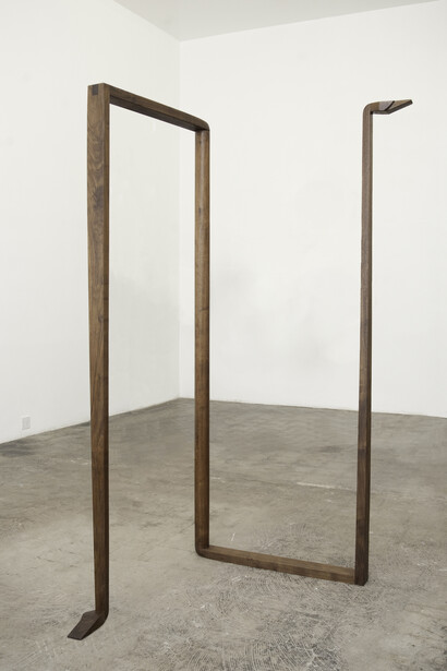 Cammie Staros, Ess, Walnut, 43" x 43" x 88". Courtesy of the Artist and Ghebaly Gallery, Los Angeles