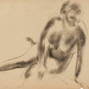 Figure Study, c. 1927-1933, Charcoal on paper, 15 x 21 15/16 inches (38.1 x 55.7 cm), The Isamu Noguchi Foundation and Garden Museum, New York