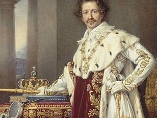Joseph Karl Stieler, Re Ludovico I di Baviera nella sua veste da incoronazione, 1826. Neue Pinakothek, Monaco di Baviera, Germania