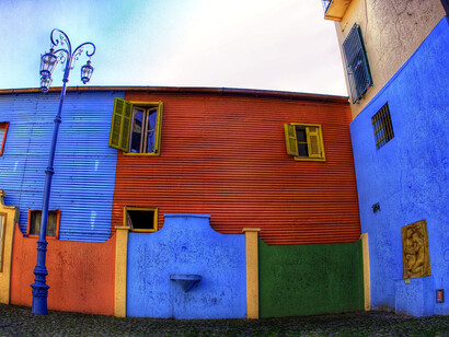 Varias casas del Barrio de La Boca, Buenos Aires, Argentina