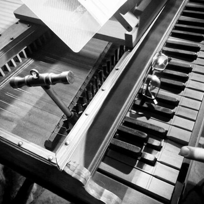 Italian harpsichord during a concert in Berlin.