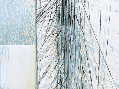 Franco Marrocco, Eco del bosco, 2014-15, tecnica mista su tela, cm. 120x180