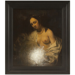 Xu Zhen, Light Source - Bathsheba Holding King David's Letter, 2014, Oil on canvas, 33.8 x 38.6 inches (86 x 98 cm), Produced by MadeIn Company. Image courtesy of James Cohan Gallery, New York and Shanghai