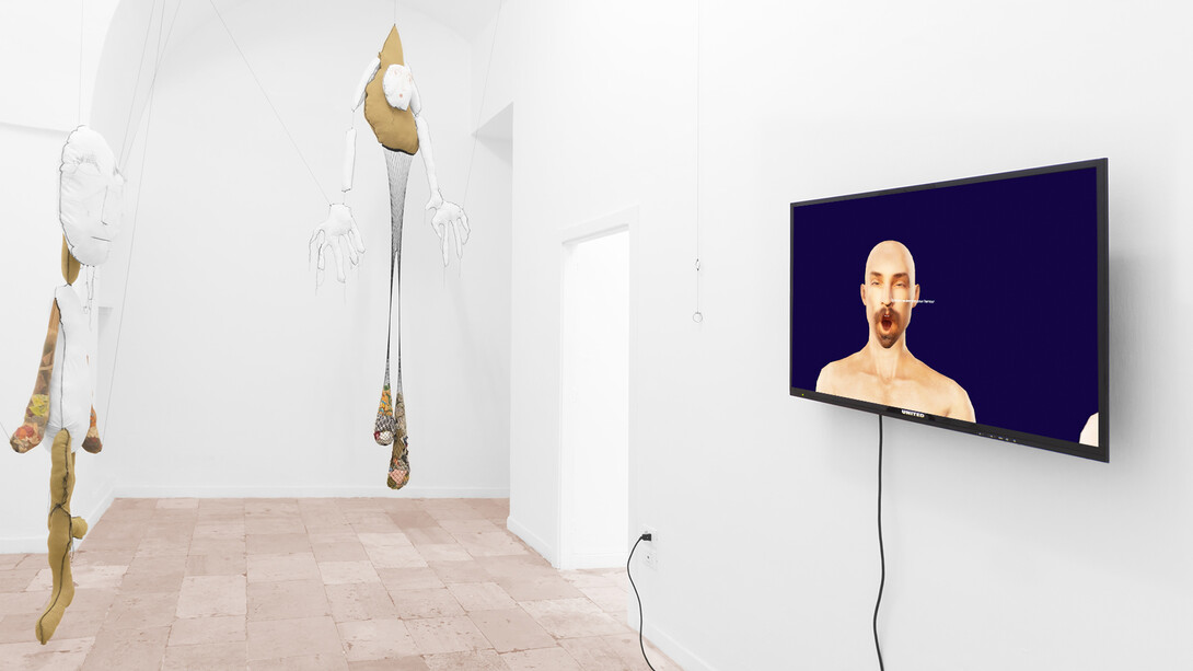 Temporarily suspended, instalation view.