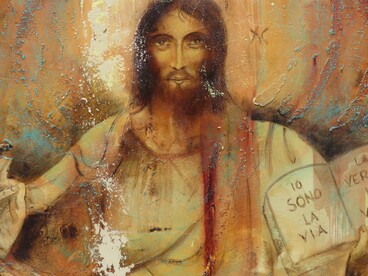 Luigi Salvatori, Cristo immagine di Dio in Gloria, acrilico su tela, 40x50 cm, 2025