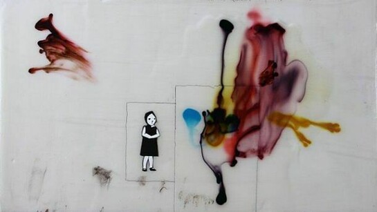 Neil Farber, Child, Untitled, acrylic and ink on birch panel, 16h x 20w in.