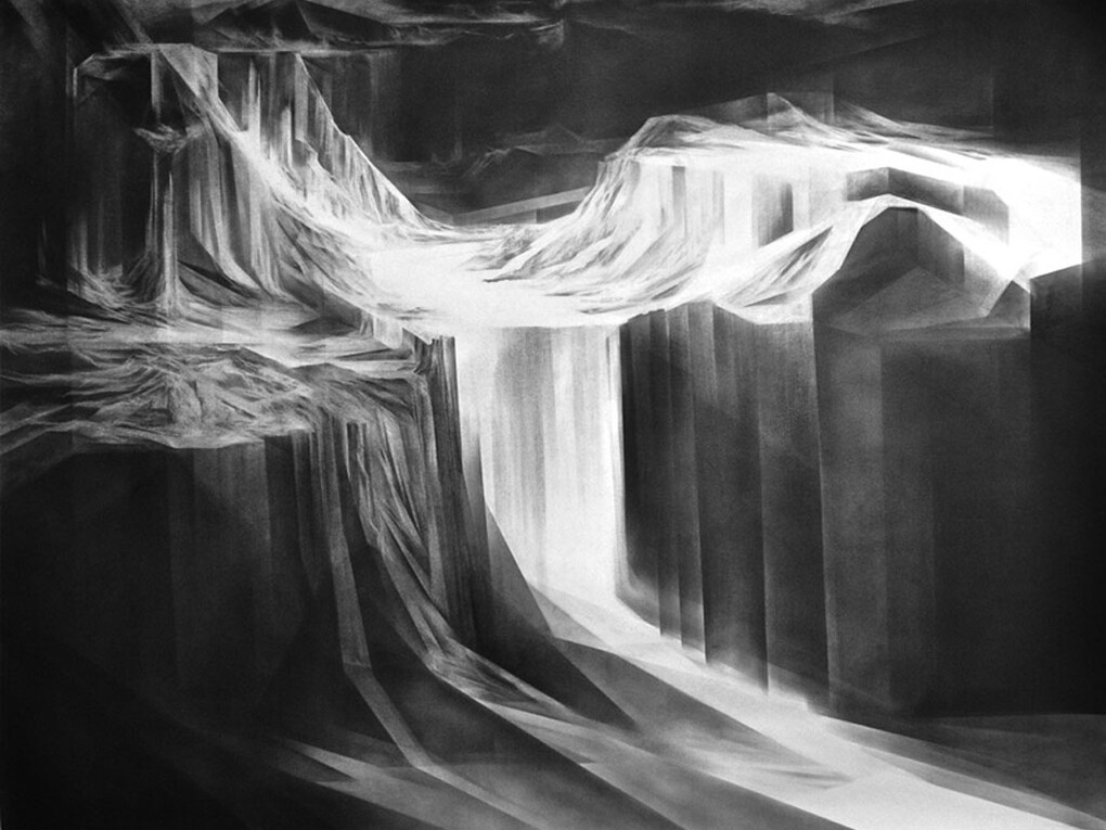 Angélique Lecaille, Campo del cielo I / MMXV, 2015, Mine de plomb, 199 x 149 cm