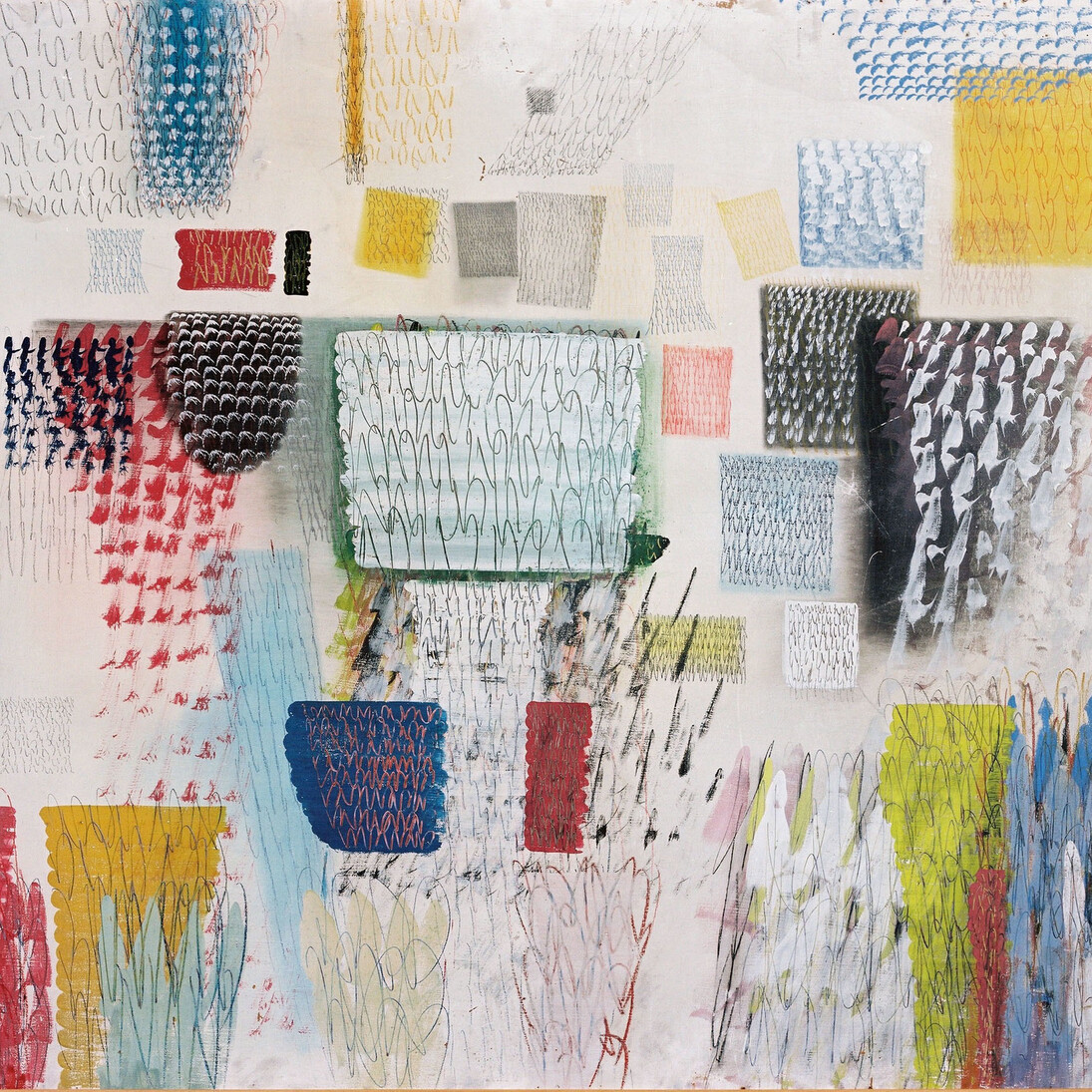 Tancredi, Untitled (GreenHouses), dettaglio, 1953, tecnica mista su masonite, 130 x 160 cm, Courtesy Collezione Privata
