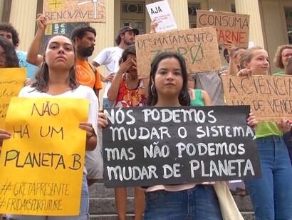 Protesto contra o aquecimento global em São Paulo