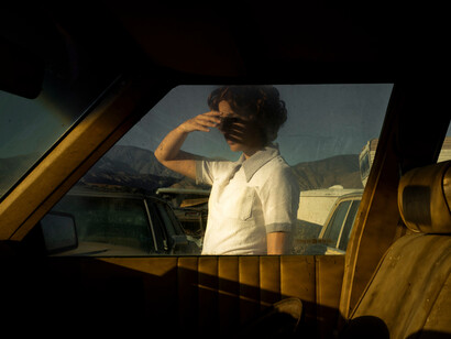 Tania Franco Klein, Car, window (self-portrait), from Proceed to the route, 2018. Courtesy of Yancey Richardson 