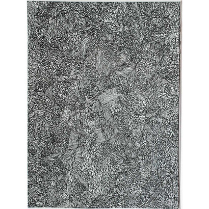 108, Parigi Modane, paesaggio, 2015, ink on paper, 12 x 16 cm