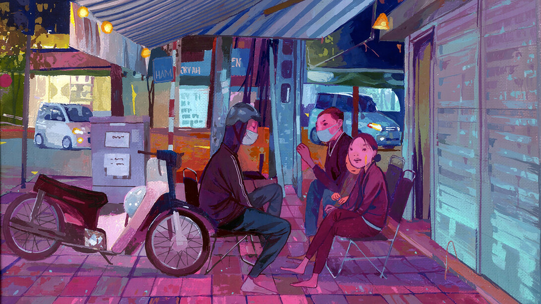 Andrew Hem, Six6, Acrylic and Gouache on Linen, 33x 23cm. 